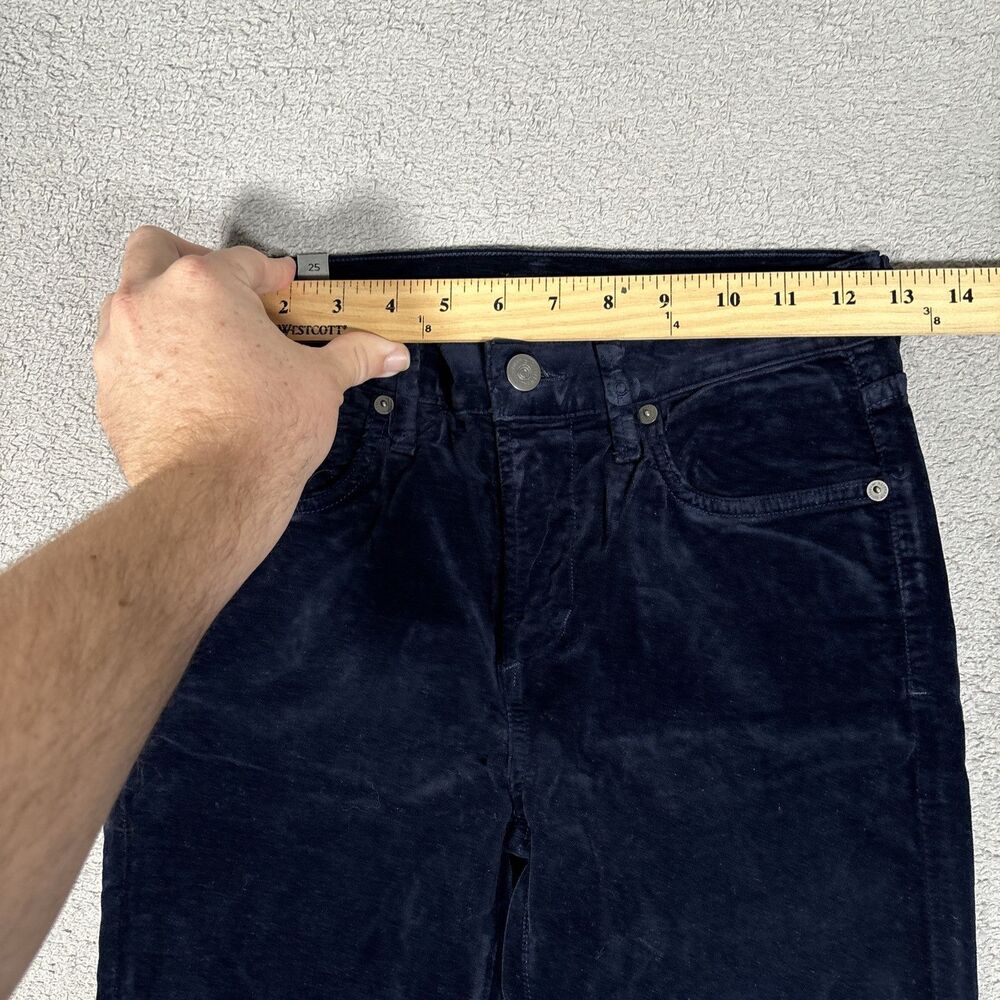 Citizens Of Humanity Rocket High Rise Skinny Pants Navy Blue Velvet Jeans Sz 25 - Picture 4 of 13